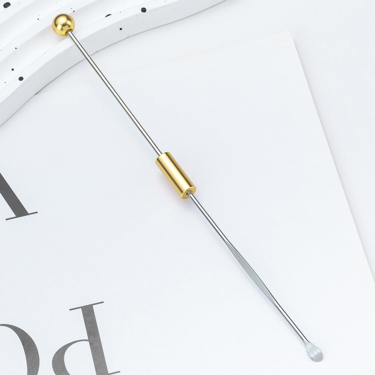 Wholesale DIY beaded ear pick spoon household long handle ear cleaning tool